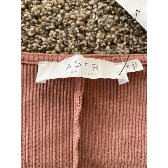 Astr Corset Blush Long Sleeve Cocktail Dress Mini Ribbed Medium - Picture 6 of 8